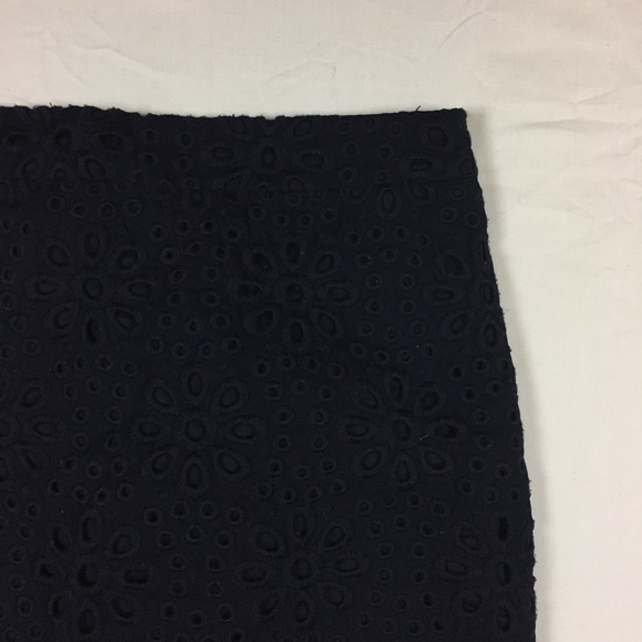 J. Crew navy blue pinwheel eyelet No. 2 skirt 2 - Picture 2 of 7